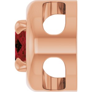 14K Rose Gold 8x6 mm Natural Mozambique Garnet Solitaire Slide Pendant