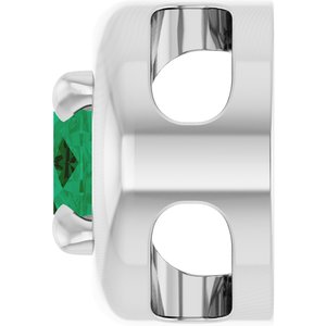 Platinum 6x4 mm Lab-Grown Emerald Solitaire Slide Pendant
