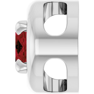 14K White Gold 8x6 mm Natural Mozambique Garnet Solitaire Slide Pendant