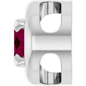 14K White Gold 6x4 mm Natural Rhodolite Garnet Solitaire Slide Pendant