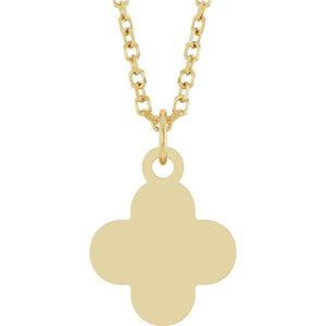Engravable Clover Necklace or Pendant