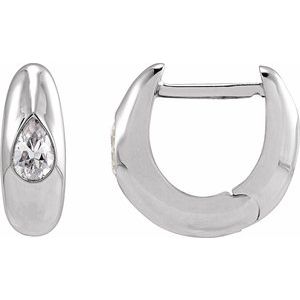 Sterling Silver 1/3 CTW Lab-Grown Diamond 11.3 mm Hoop Earrings