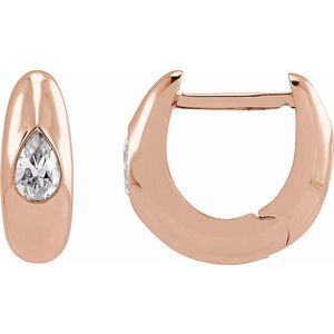 14K Rose Gold 1/3 CTW Lab-Grown Diamond 11.3 mm Hoop Earrings