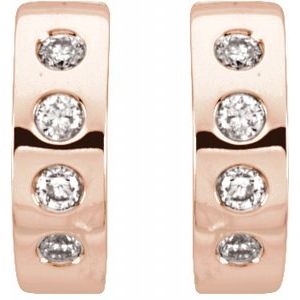 14K Rose Gold 1/3 CTW Natural Diamond 15.2 mm Hoop Earrings – image 2