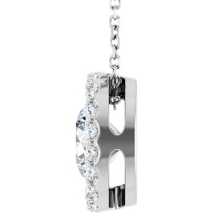 Platinum Lab-Grown Moissanite & 1/4 CTW Natural Diamond 16-18" Necklace