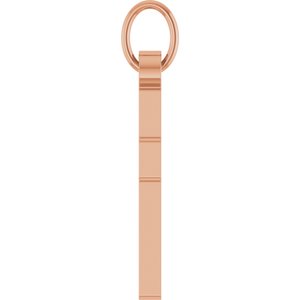 14K Rose Gold .02 CT Natural Diamond Cross Pendant