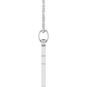 14K White Gold .02 CT Natural Diamond Cross 18" Necklace