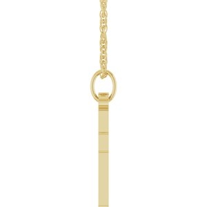 14K Yellow Gold .02 CT Natural Diamond Cross 18" Necklace
