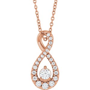 14K Rose Gold 1/4 CTW Lab-Grown Diamond 16-18" Necklace