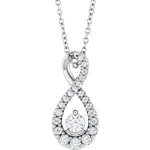 14K White Gold 1/4 CTW Natural Diamond 16-18" Necklace