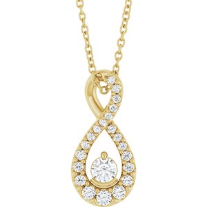 14K Yellow Gold 1/4 CTW Lab-Grown Diamond 16-18" Necklace