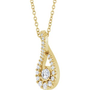 14K Yellow Gold 1/4 CTW Natural Diamond 16-18" Necklace