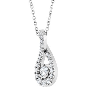 Sterling Silver 1/4 CTW Natural Diamond 16-18" Necklace