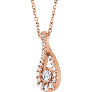 14K Rose Gold 1/4 CTW Natural Diamond 16-18" Necklace