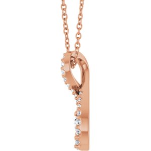 14K Rose Gold 1/4 CTW Lab-Grown Diamond 16-18" Necklace