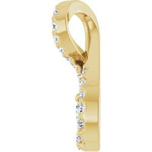 14K Yellow Gold 1/6 CTW Natural Diamond Freeform Pendant