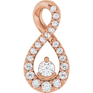 14K Rose Gold 1/6 CTW Natural Diamond Freeform Pendant