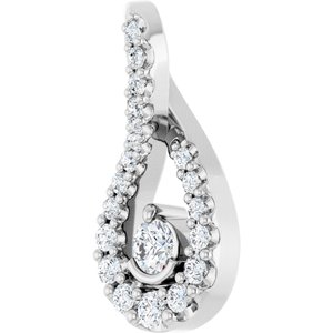 Platinum 1/6 CTW Natural Diamond Freeform Pendant