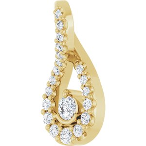 14K Yellow Gold 1/6 CTW Natural Diamond Freeform Pendant