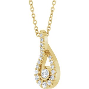 14K Yellow Gold 1/6 CTW Natural Diamond 16-18" Necklace