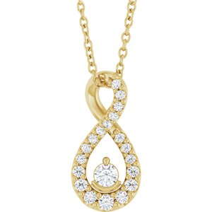 14K Yellow Gold 1/6 CTW Natural Diamond 16-18" Necklace