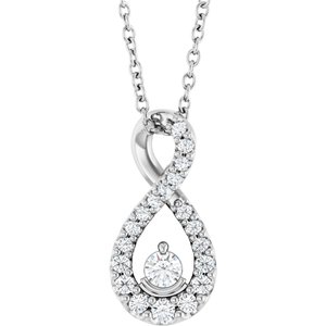 Platinum 1/6 CTW Lab-Grown Diamond 16-18" Necklace