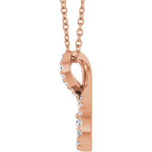 14K Rose Gold 1/6 CTW Lab-Grown Diamond 16-18" Necklace