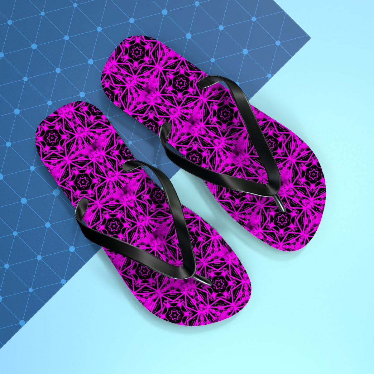 Purple Star Pattern Flip Flops for Women