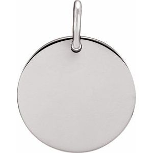 Sterling Silver Engravable Circle Charm/Pendant