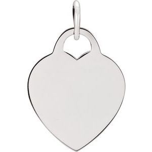 Sterling Silver Engravable Heart Charm/Pendant