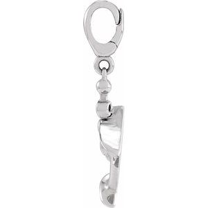 14K White Gold Lab-Grown Emerald Martini Charm/Pendant – image 2