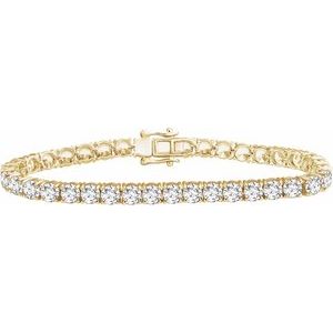 10K Yellow Gold Imitation White Cubic Zirconia 7" Line Bracelet