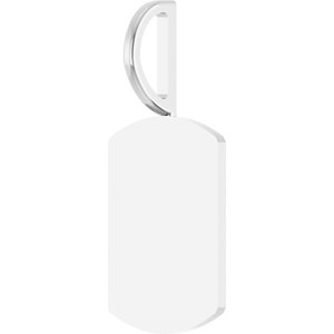 14K White Gold Engravable Dog Tag Charm/Pendant – image 2