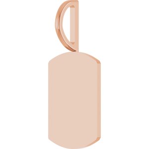 14K Rose Gold Engravable Dog Tag Charm/Pendant – image 2