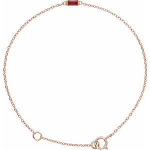 14K Rose Gold Lab-Grown Ruby 6 1/2-7 1/2" Bracelet