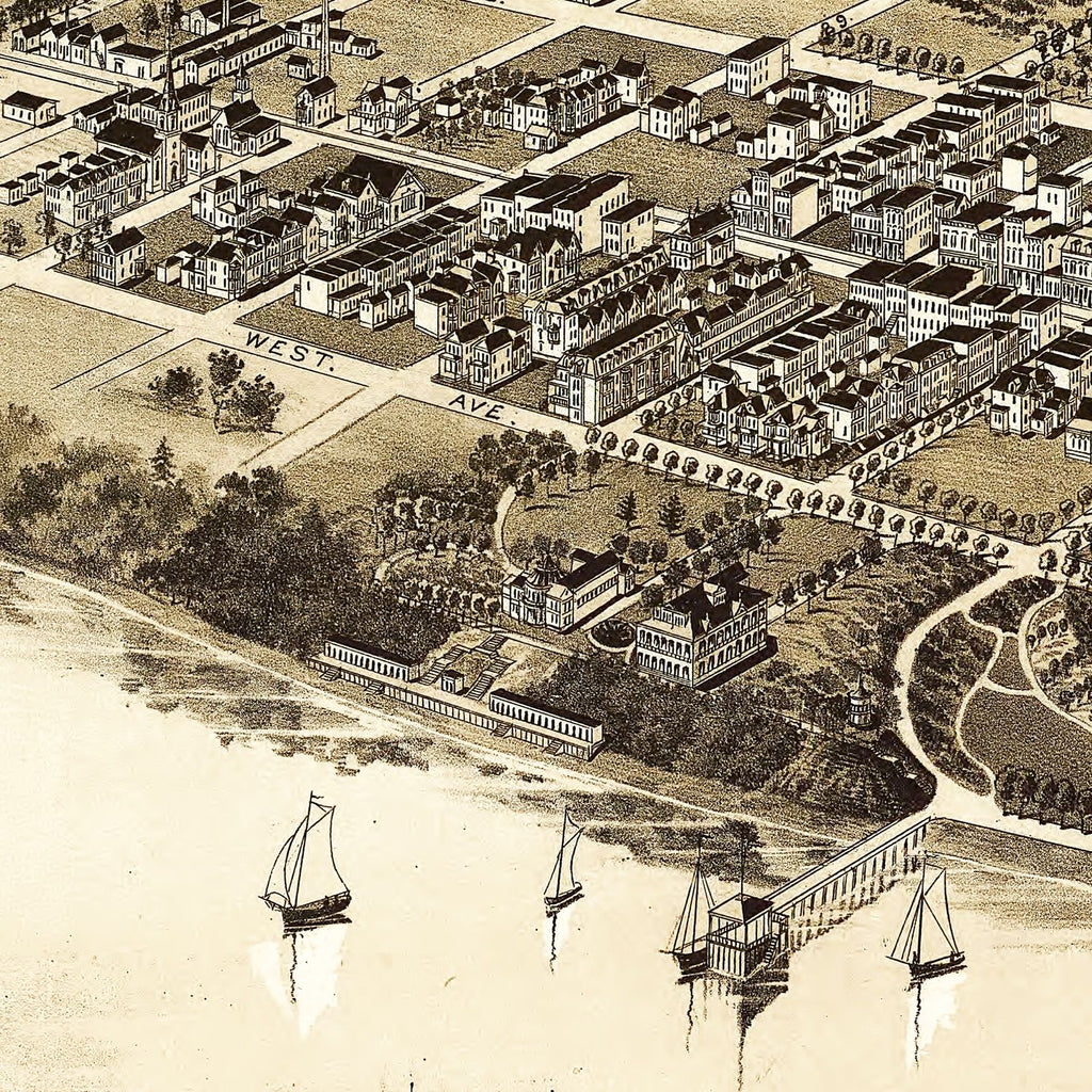 Vintage Map of Newport News, Virginia 1891