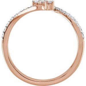 14K Rose Gold 1/4 CTW Lab-Grown Diamond Cross Ring