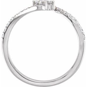 Sterling Silver 1/4 CTW Lab-Grown Diamond Cross Ring