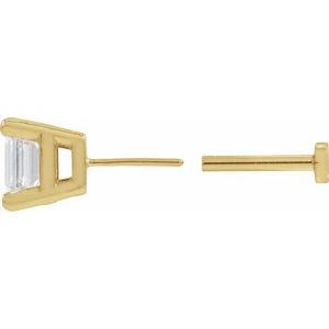 14K Yellow Gold 1 1/3 CT Lab-Grown Diamond Earring