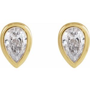 14K Yellow Gold .05 CT Lab-Grown Diamond Bezel-Set Earring – image 2