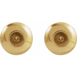 14K Yellow Gold 2.5 mm Round Domed Bezel-Set Earring Mounting – image 2