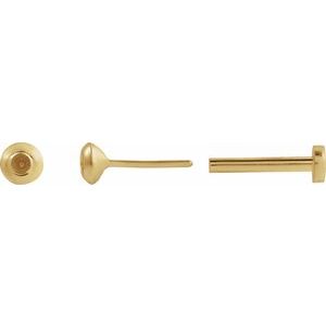 14K Yellow Gold 1.5 mm Round Domed Bezel-Set Earring Mounting