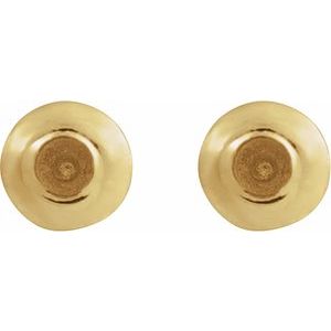 14K Yellow Gold 1.5 mm Round Domed Bezel-Set Earring Mounting – image 2
