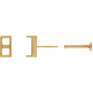 14K Yellow Gold 5x3 mm Straight Baguette Channel-Set Earring Mounting
