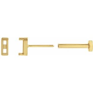 14K Yellow Gold 3x1.5 mm Straight Baguette Channel-Set Earring Mounting