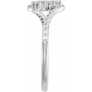 14K White Gold 1/4 CTW Lab-Grown Diamond Cross Ring