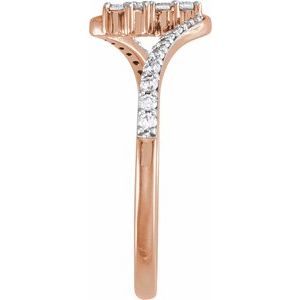 14K Rose Gold 1/4 CTW Lab-Grown Diamond Cross Ring