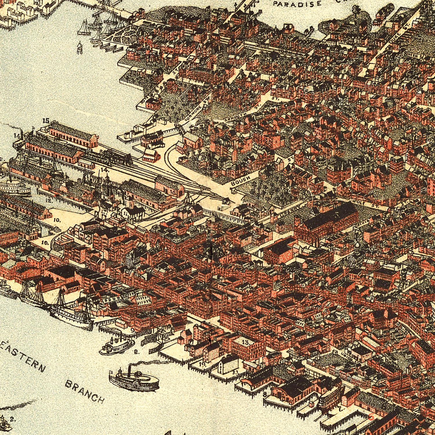 Vintage Map of Norfolk, Virginia 1891