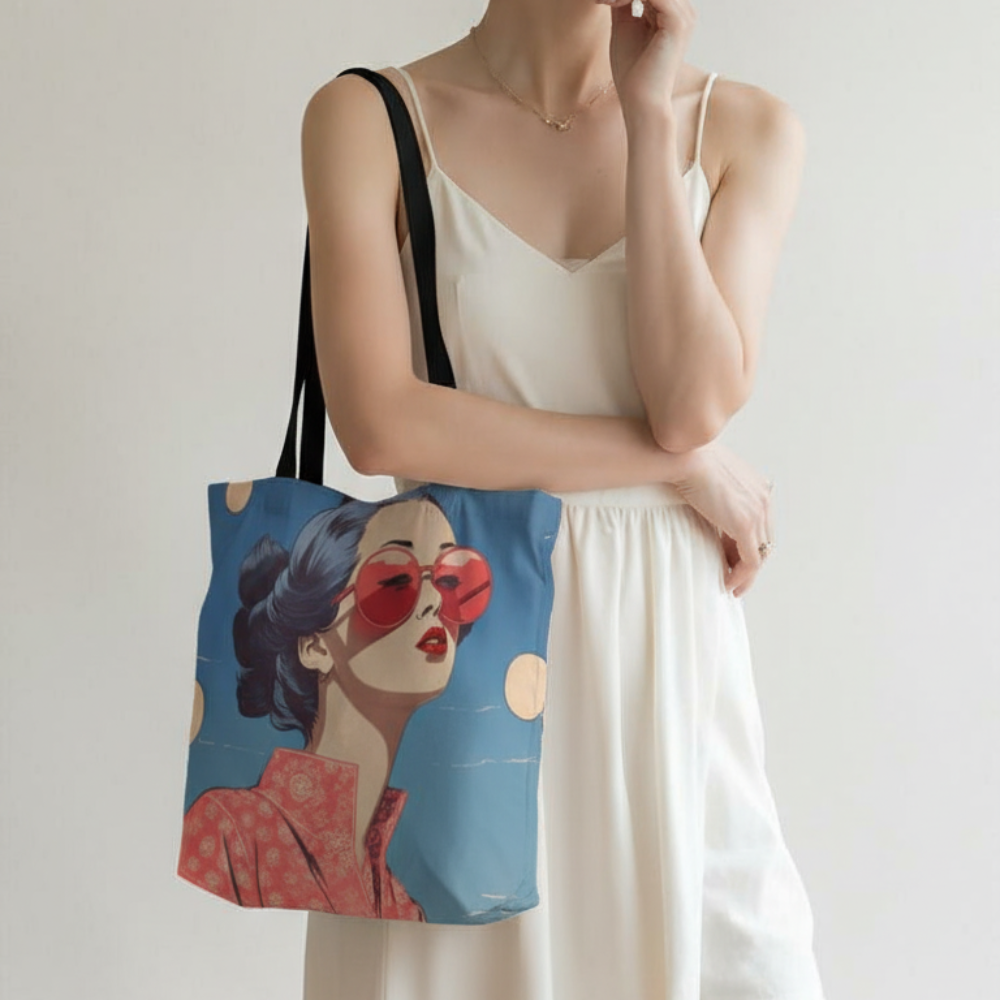 Kimono Chic Sakura Shades Pop Print Tote Bag Medium