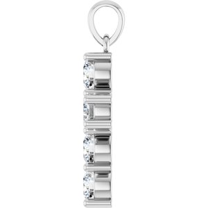 Platinum 1 CTW Lab-Grown Diamond Cross Pendant